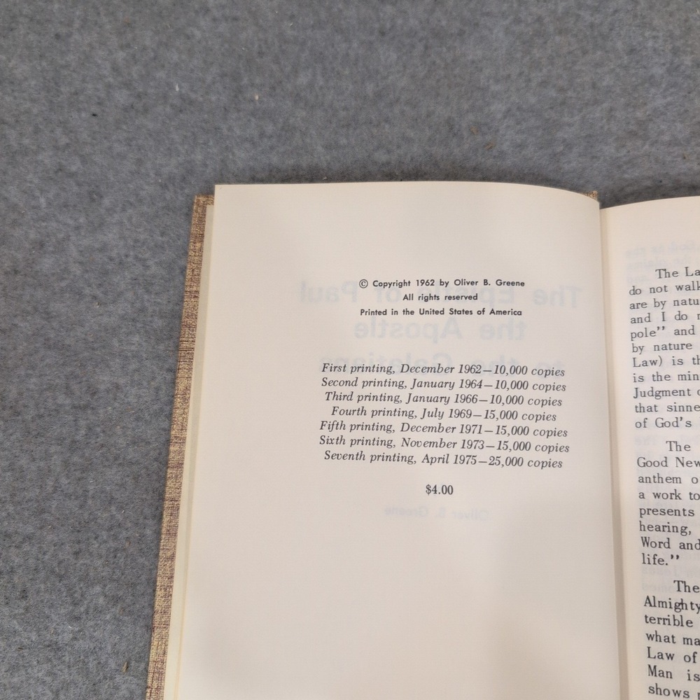 Oliver B Greene The Epistle of Paul to the Galatians Hardcover 1975 Gospel Hour - Picture 3 of 3